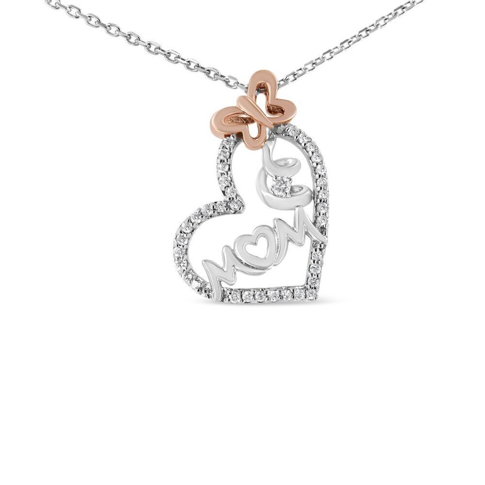 Haus of Brilliance Two Tone .925 Sterling Silver 1/5 cttw Diamond